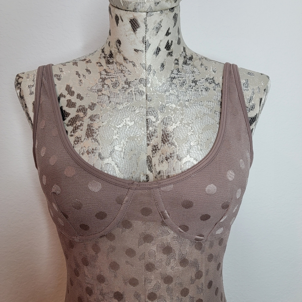 PINK Victoria's Secret Polka Dots Mesh Sheer Bodysuit. - Picture 7 of 15